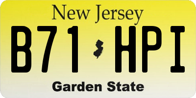 NJ license plate B71HPI