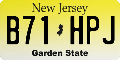 NJ license plate B71HPJ