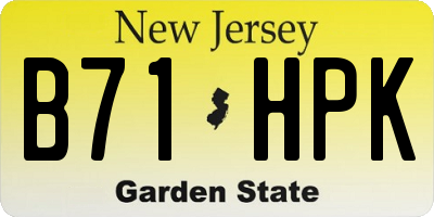 NJ license plate B71HPK