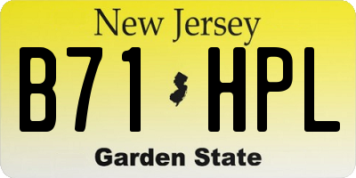 NJ license plate B71HPL