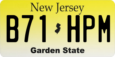 NJ license plate B71HPM