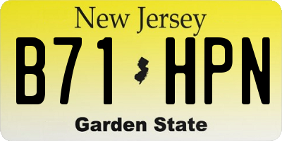 NJ license plate B71HPN