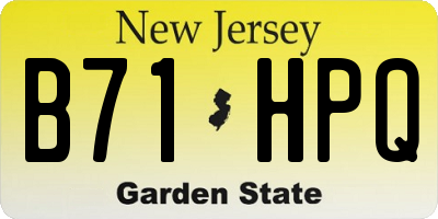 NJ license plate B71HPQ