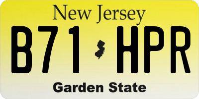 NJ license plate B71HPR