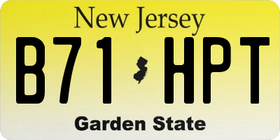 NJ license plate B71HPT