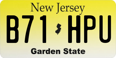NJ license plate B71HPU