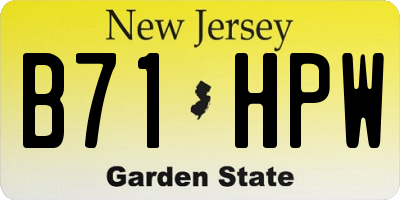 NJ license plate B71HPW