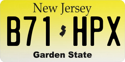 NJ license plate B71HPX