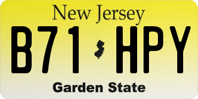 NJ license plate B71HPY