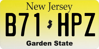 NJ license plate B71HPZ