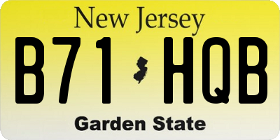 NJ license plate B71HQB