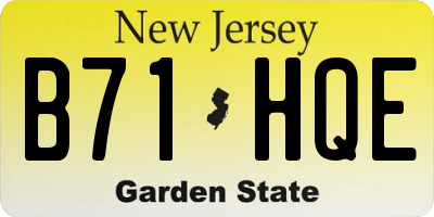 NJ license plate B71HQE