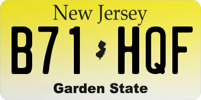 NJ license plate B71HQF