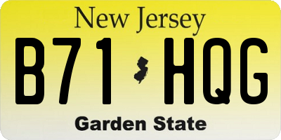 NJ license plate B71HQG