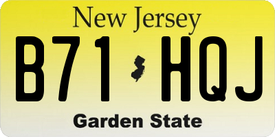 NJ license plate B71HQJ