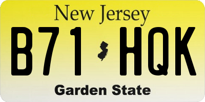 NJ license plate B71HQK