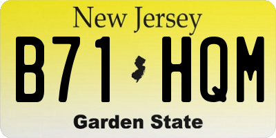 NJ license plate B71HQM