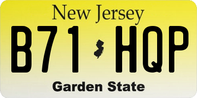 NJ license plate B71HQP