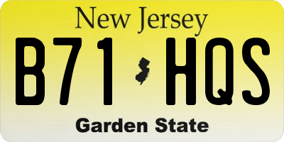 NJ license plate B71HQS
