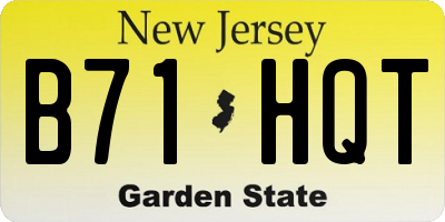 NJ license plate B71HQT