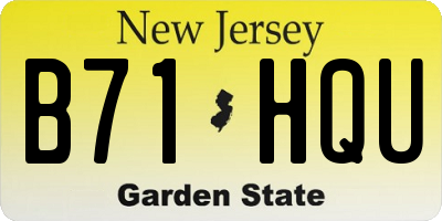 NJ license plate B71HQU