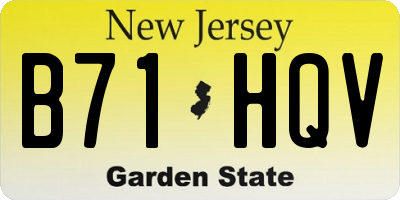 NJ license plate B71HQV