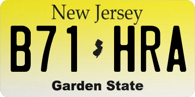 NJ license plate B71HRA
