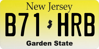 NJ license plate B71HRB