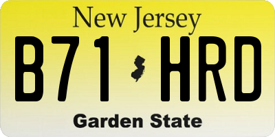 NJ license plate B71HRD