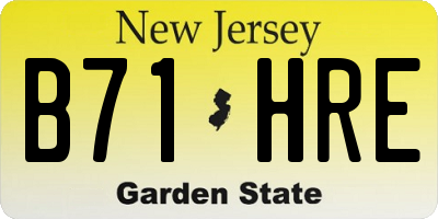 NJ license plate B71HRE