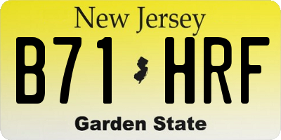 NJ license plate B71HRF