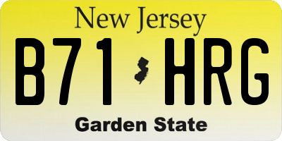 NJ license plate B71HRG