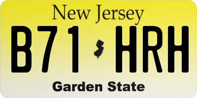 NJ license plate B71HRH