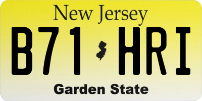 NJ license plate B71HRI
