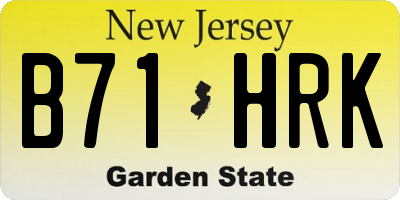 NJ license plate B71HRK