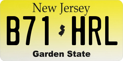 NJ license plate B71HRL
