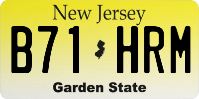 NJ license plate B71HRM