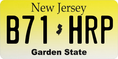 NJ license plate B71HRP