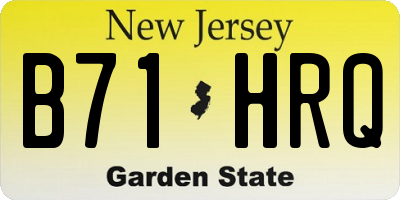 NJ license plate B71HRQ
