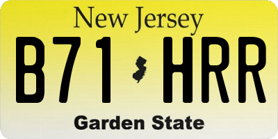 NJ license plate B71HRR