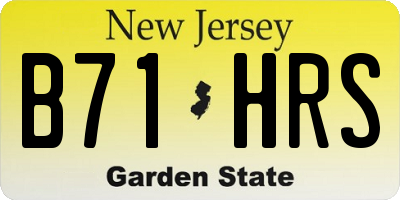 NJ license plate B71HRS