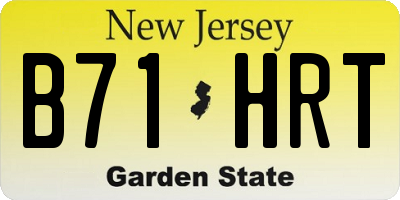 NJ license plate B71HRT