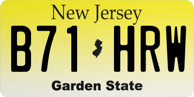 NJ license plate B71HRW