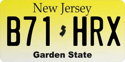 NJ license plate B71HRX