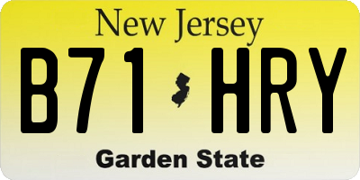 NJ license plate B71HRY