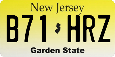 NJ license plate B71HRZ