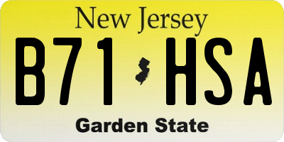 NJ license plate B71HSA