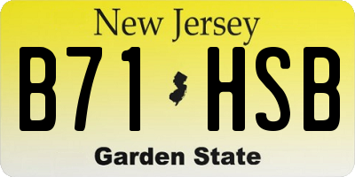 NJ license plate B71HSB