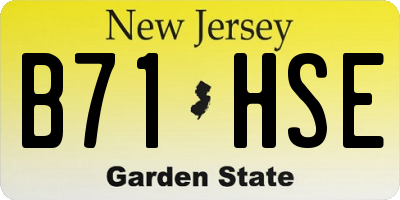 NJ license plate B71HSE