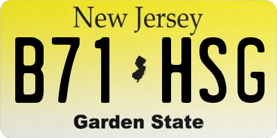 NJ license plate B71HSG